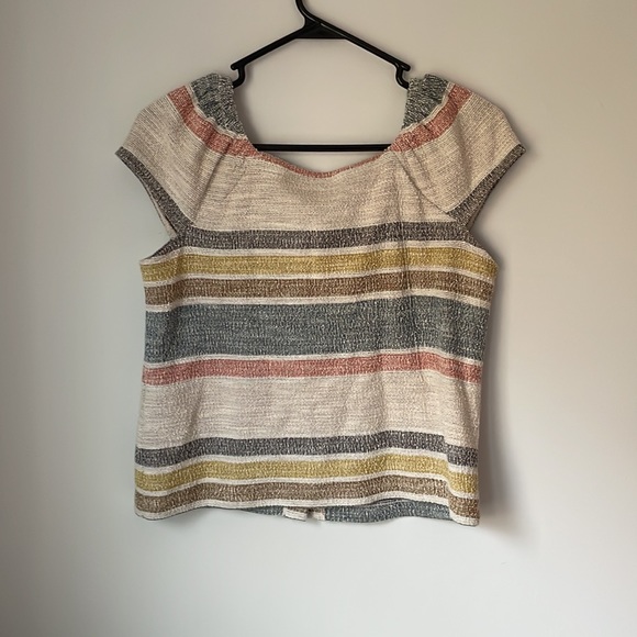Madewell striped button up short sleeve top - Picture 3 of 3
